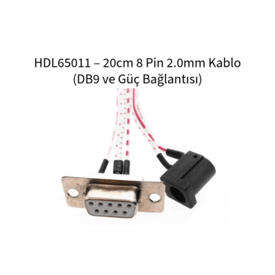 🔌 HDL65011 – 20cm 8 Pin 2.0mm Kablo (DB9 ve Güç Bağlantısı)