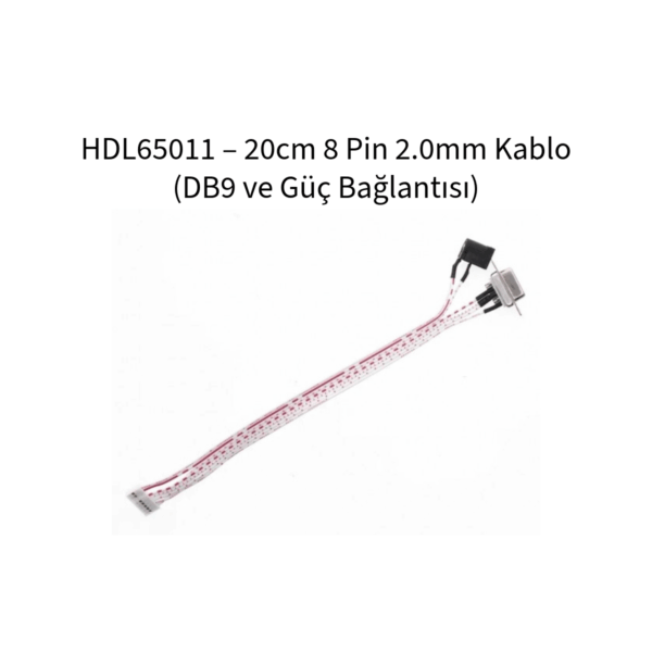 🔌 HDL65011 – 20cm 8 Pin 2.0mm Kablo (DB9 ve Güç Bağlantısı) - Görsel 2